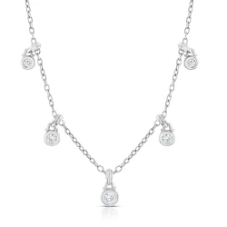 White Gold 0.53ct Diamond Droplet Necklace Close Up