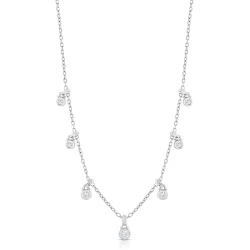 White Gold 0.53ct Diamond Droplet Necklace