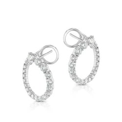 White Gold 1.01ct Diamond Curl Earrings angled view