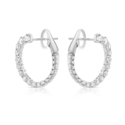 White Gold 1.01ct Diamond Curl Earrings side view