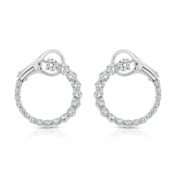 White Gold 1.01ct Diamond Curl Earrings