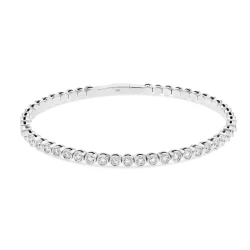 White Gold Flexible 1.11ct Diamond Bangle