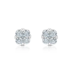 White Gold Floral 0.54ct Diamond Stud Earrings