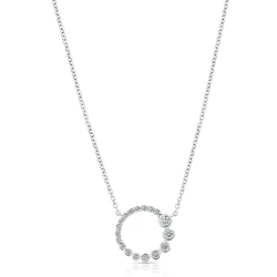 White Gold Graduated 0.36ct Diamond Circle Necklace