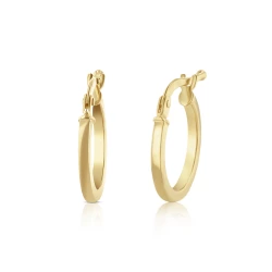 Yellow Gold 10mm Hoops front and side