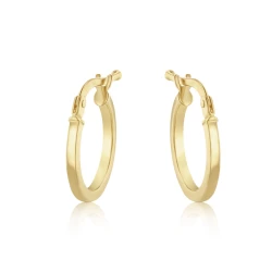 Yellow Gold 10mm Hoops side view