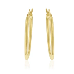 Yellow Gold Squared Hoop Earrings