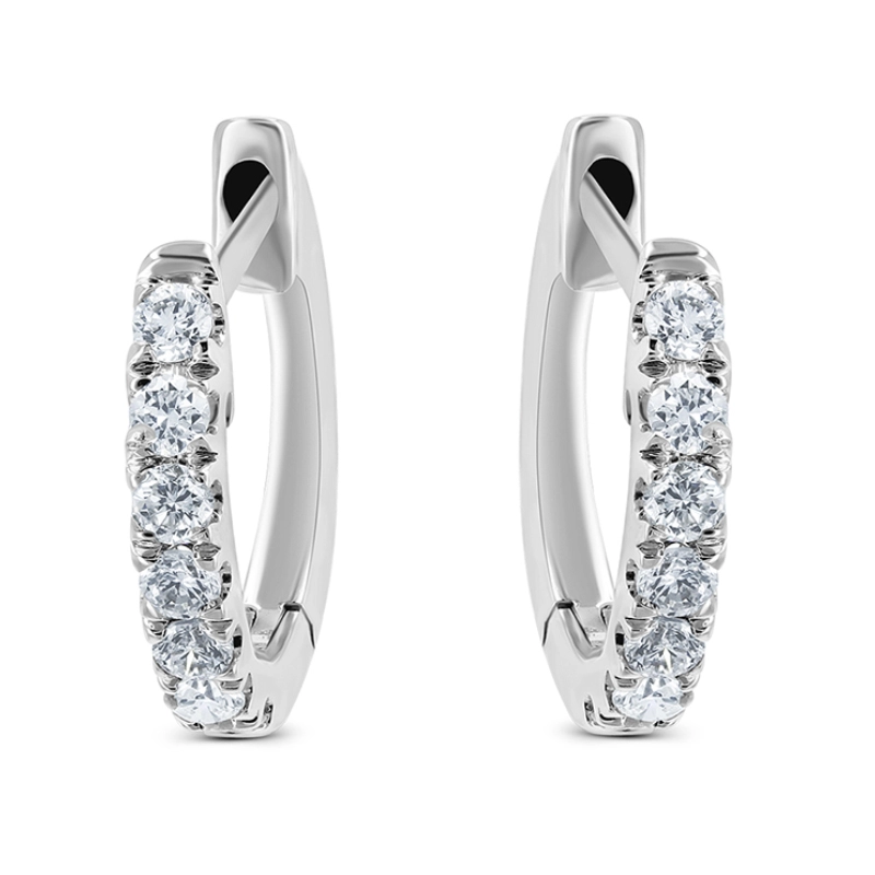 18ct White Gold & 0.29ct Diamond Hoop Earrings | Products | Baker ...