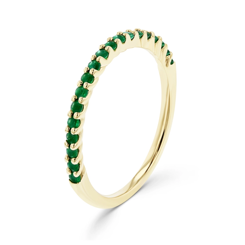 Emerald stackable sale ring gold