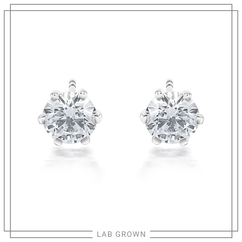 Laboratory Grown Diamond & 18ct White Gold 2.13ct Stud Earrings ...