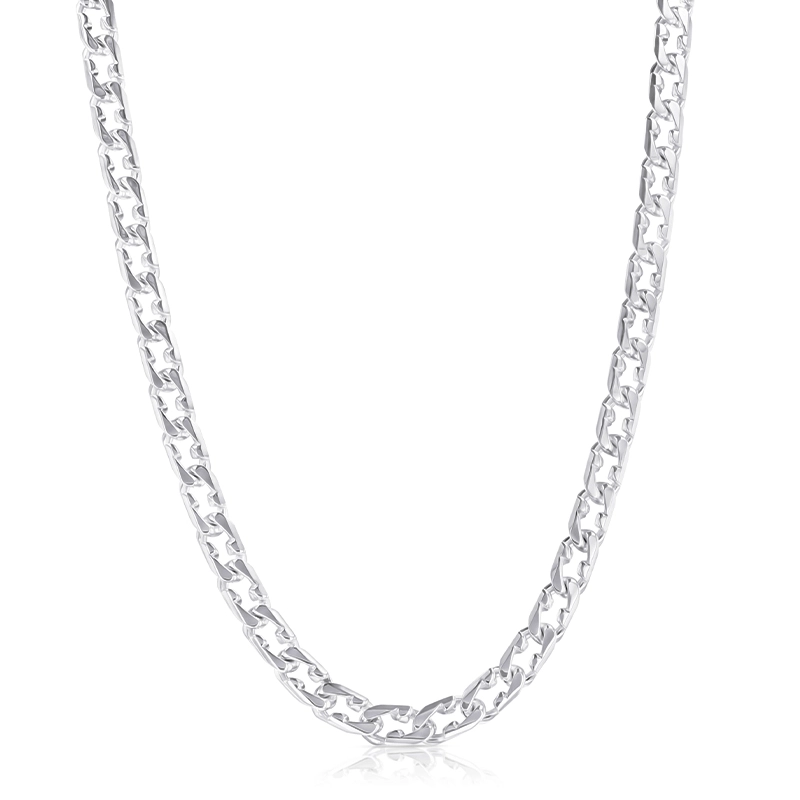 Silver Chamfered Link Gents Chain | Products | Baker Brothers Diamonds