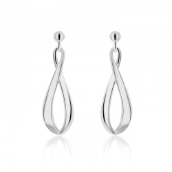 Silver Elongated Figure-of-Eight Drop Earrings