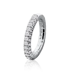 18ct White Gold & Diamond Expanding Band