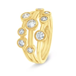 18ct Yellow Gold 0.99ct Diamond Bubble Ring