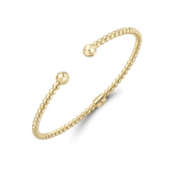 9ct Yellow Gold 3mm Beaded Bangle