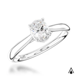 Classic Oval Platinum 0.51ct Diamond Solitaire Ring