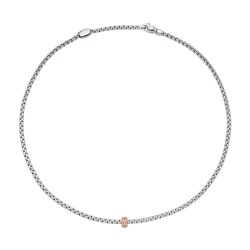 Fope Eka White Gold Necklace with Rhombus Set Diamonds