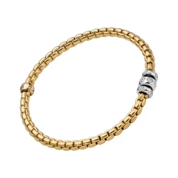 Fope Eka Yellow Gold Bracelet with Diamond Rhombus