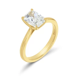 Laboratory Grown Radiant 1.51ct Diamond 18ct Yellow Gold Ring