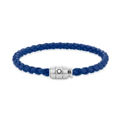 Montblanc Blue Leather & Steel Bracelet