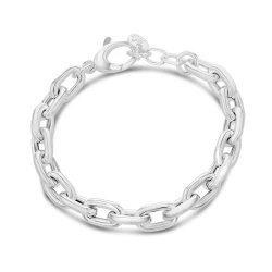 Silver Chunky Oblong Link Bracelet