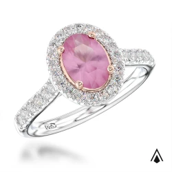 Skye Oval 1.08ct Pink Sapphire & Diamond Cluster Ring