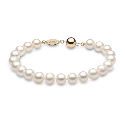 Yoko London Classic 18ct Yellow Gold 6-6.5mm Freshwater Pearl Bracelet